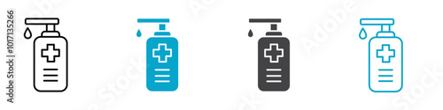 senitizer icon Line graphics illustration