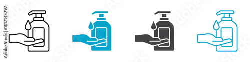 senitizer icon Line graphics illustration