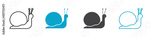 snail icon Line graphics illustration