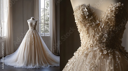 wedding dress on mannequin