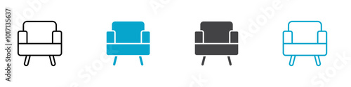 sofa icon Line graphics illustration