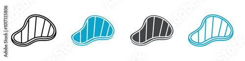 steak icon Line graphics illustration