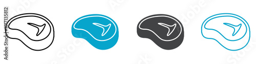 steak icon Line graphics illustration
