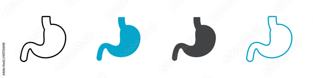 Obraz premium stomach icon Line graphics illustration