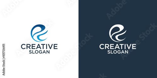 letter e abstract monogram logo design vector