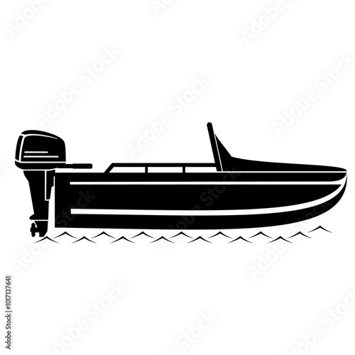 Vector illustration, motorboat icon. Isolated on a white background.
