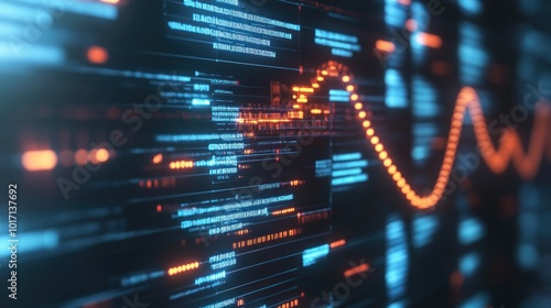 Abstract Digital Data Visualization with a Sine Wave Pattern