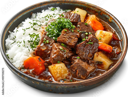 Traditional Japanese Curry Rice Dish with Tender Beef