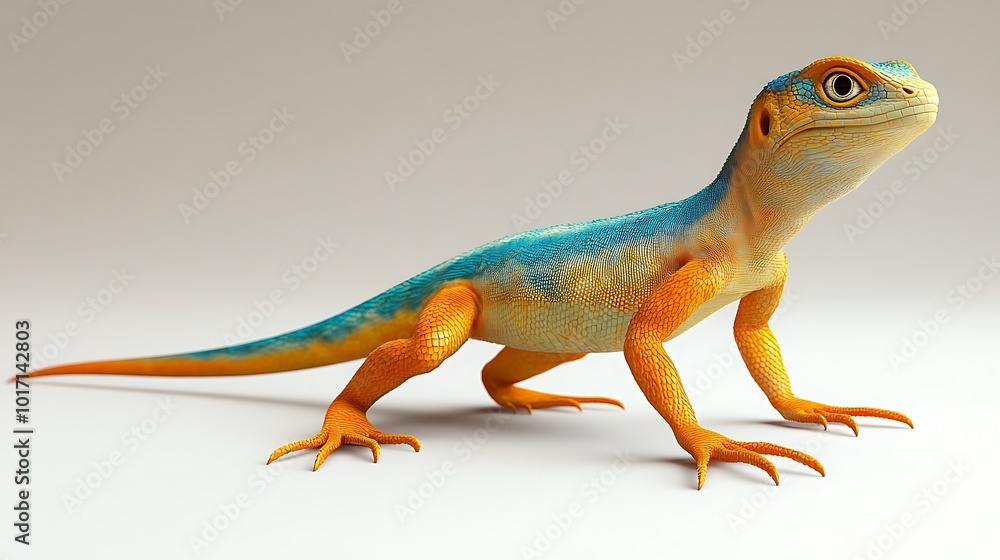Obraz premium Gorgeous Lizard with Long Tail and Bright Colors Captured in Stunning Photo