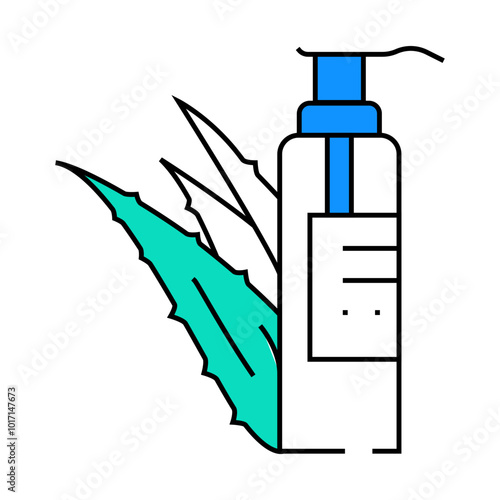 herbal aloe vera line icon vector. herbal aloe vera sign. isolated symbol illustration