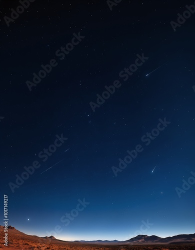 stars above desert landscape at night