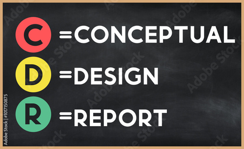Web CDR Cardiopulmonary Resuscitation - lifesaving technique that's useful in many emergencies, acronym text on blackboard	