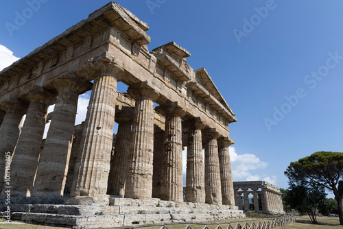 Paestum archaeological park, view of the temple of Neptune and Athena photo