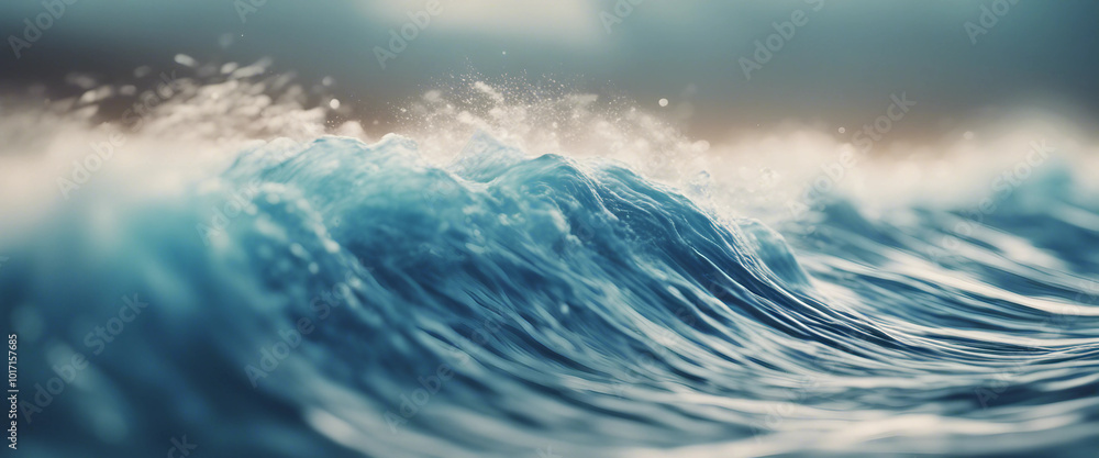 Fototapeta premium Blue wind waves effect 3d illustration