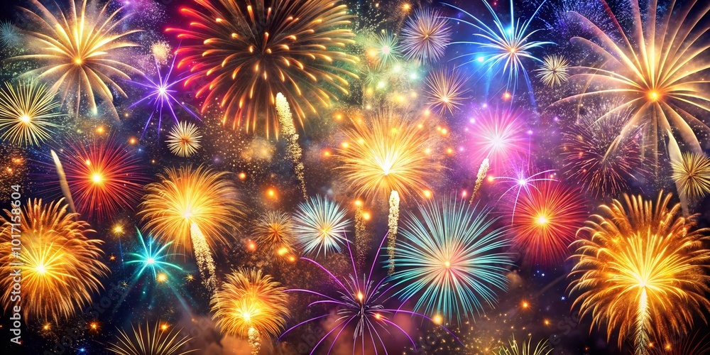 Naklejka premium abstract fireworks background fireworks new year's eve