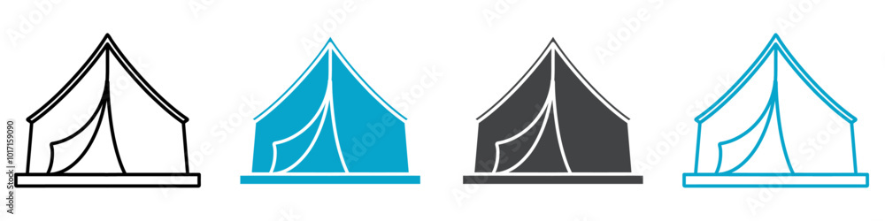 tent icon Vector outline sign tent icon Vector outline sign