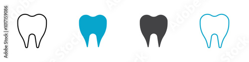 teeth icon Vector outline sign