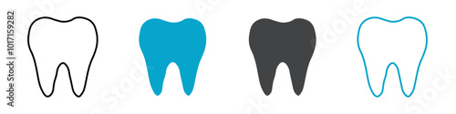 tooth icon Vector outline sign