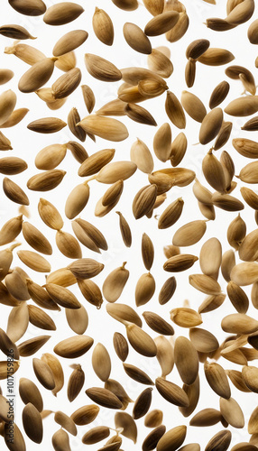 Wallpaper Mural Falling pumpkin seeds isolated on white background nutritional concept dynamic image vertical Torontodigital.ca