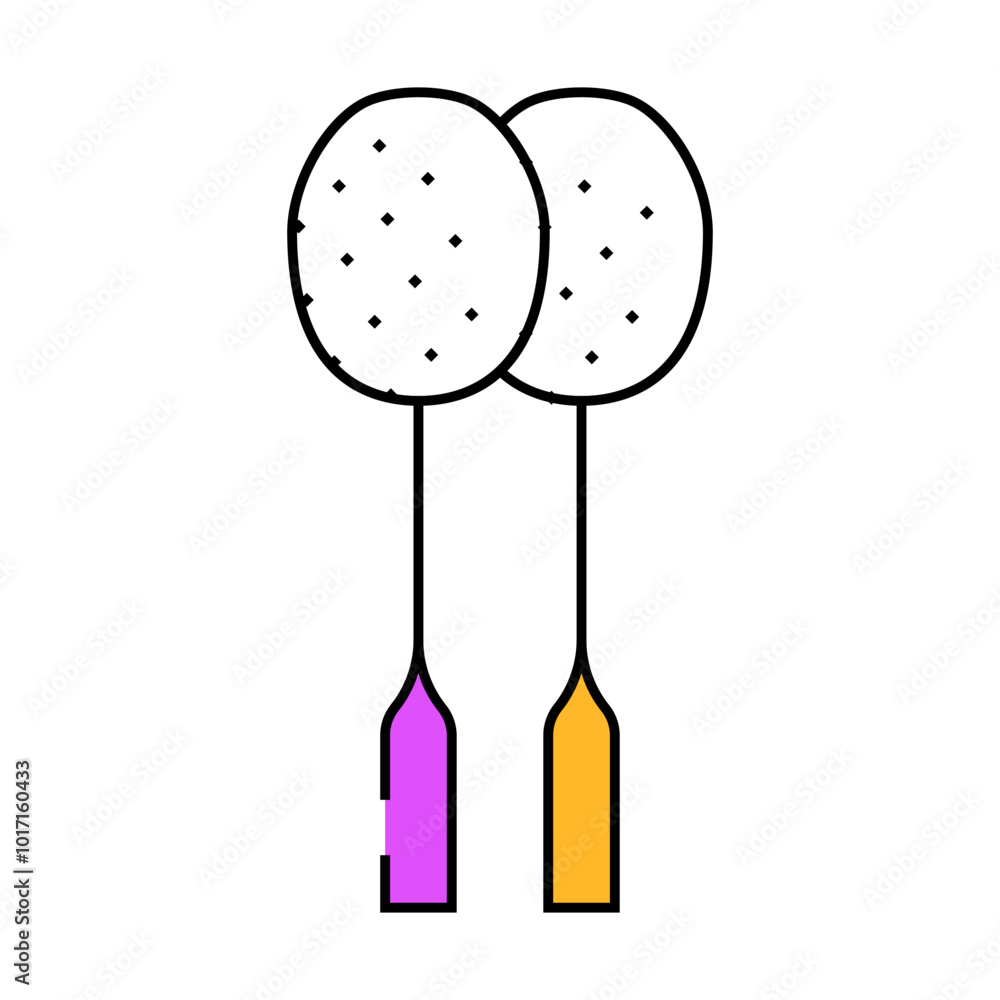 racket badminton line icon vector. racket badminton sign. isolated symbol illustration racket badminton line icon vector. racket badminton sign. isolated symbol illustration