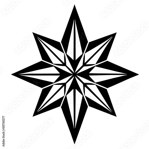 black and white star