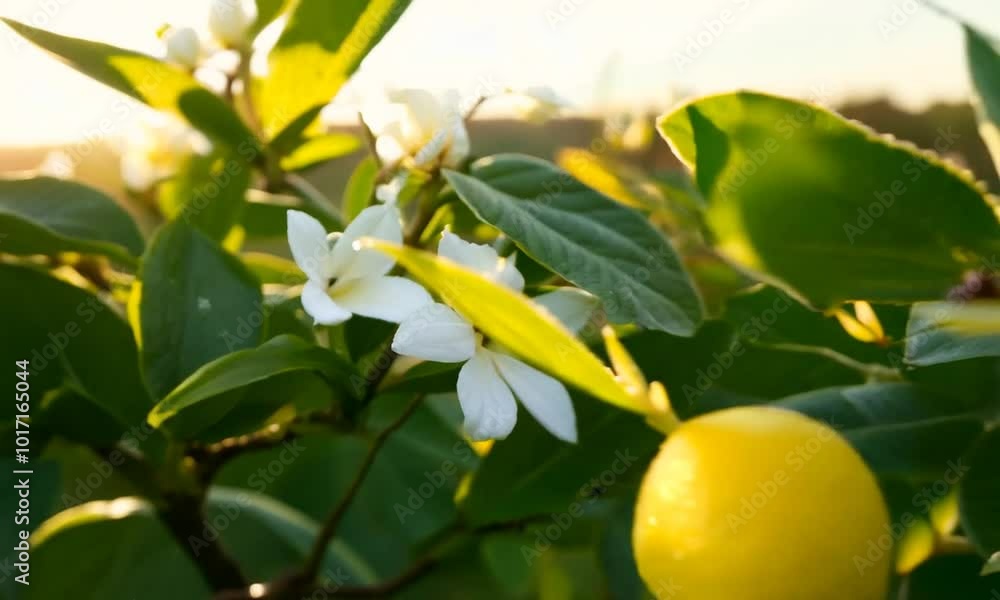 Orange Blossoms Blooming in a Citrus Orchard Orange Blossoms Blooming in a Citrus Orchard