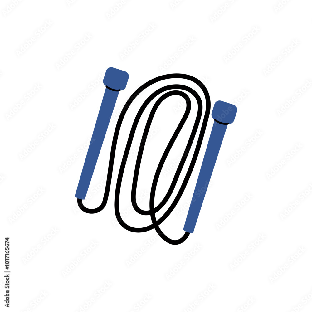 A blue skipping rope rests on a flat background, ready for an energetic workout session A blue skipping rope rests on a flat background, ready for an energetic workout session