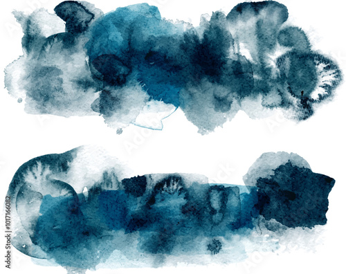 dark blue abstract watercolor shape