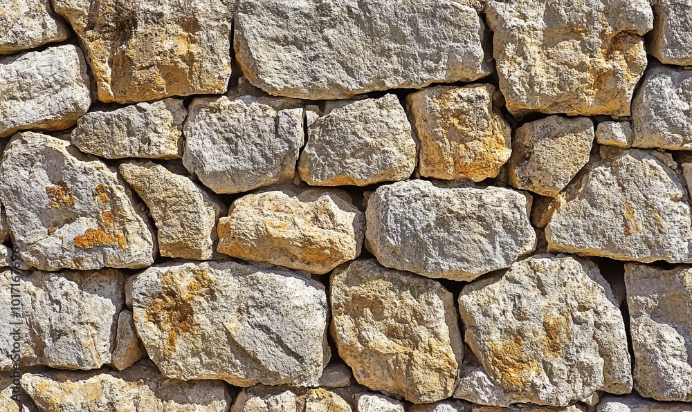 Close-up of old stone wall during sunny day Close-up of old stone wall during sunny day