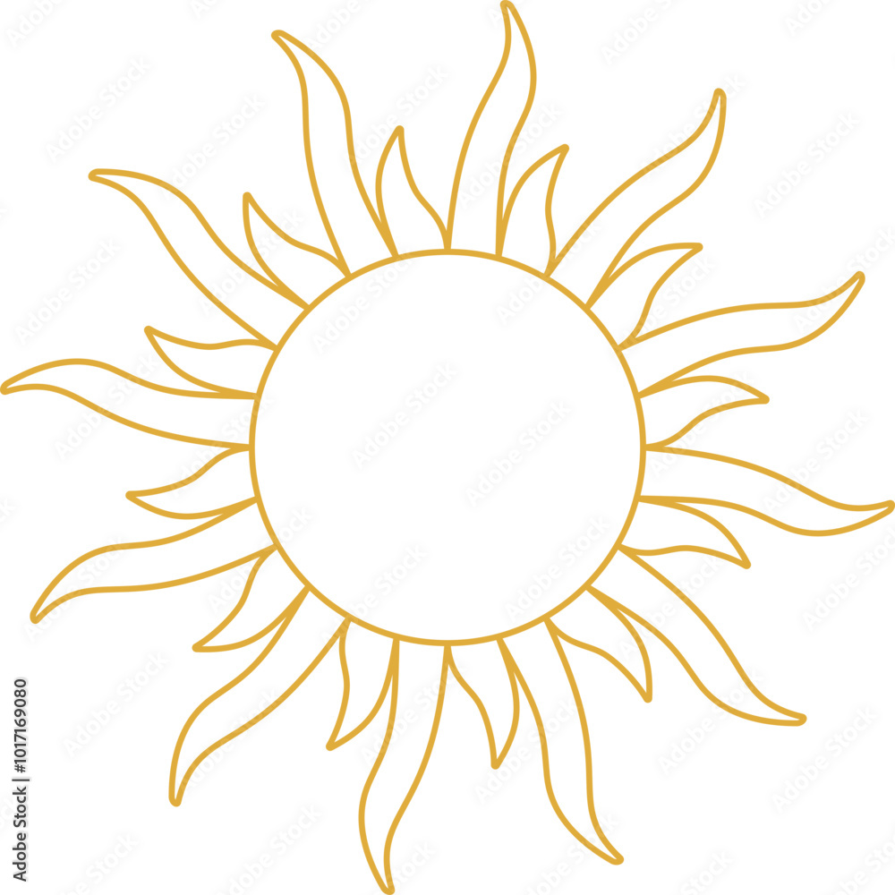 Boho style minimalist sun illustration Boho style minimalist sun illustration