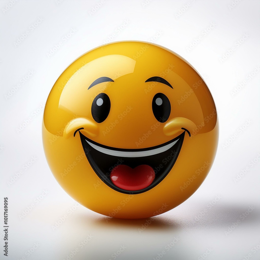 Fototapeta premium 3D happy smiley emoji face