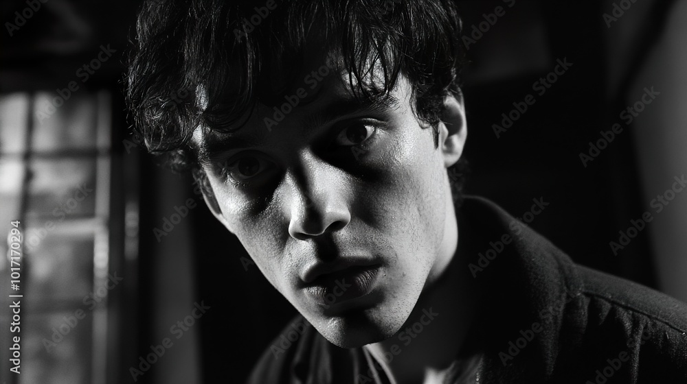 Intense Black and White Portrait of a Man Intense Black and White Portrait of a Man