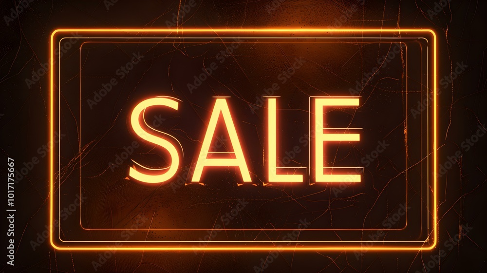 Obraz premium Glowing Gold 'SALE' Neon Sign in a Luxurious Setting