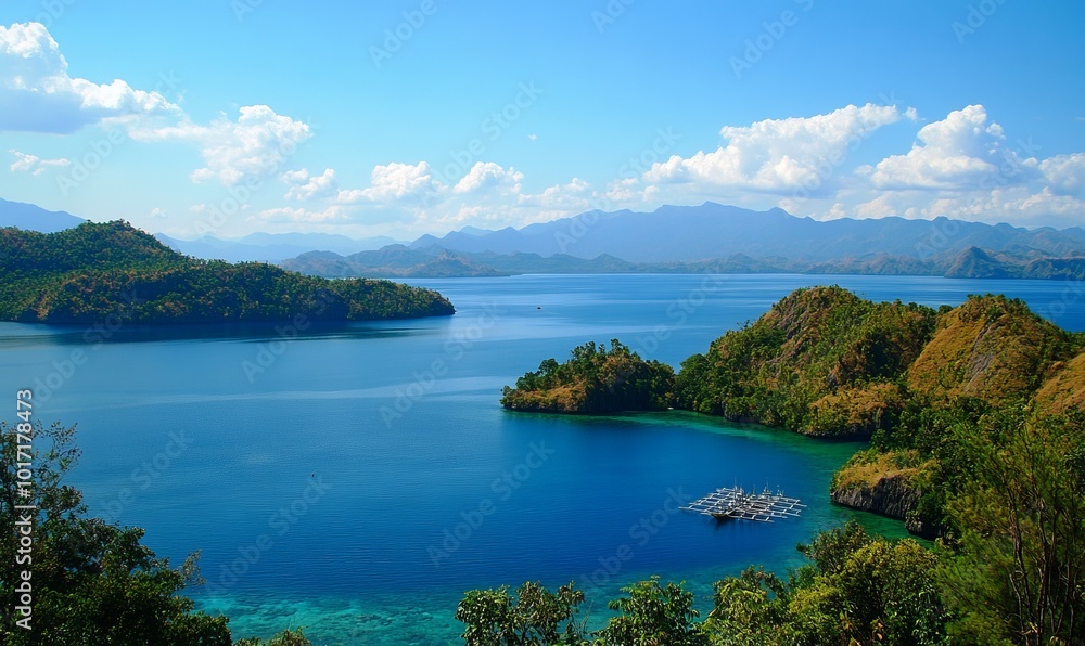 Obraz premium Croon island amidst blue sea