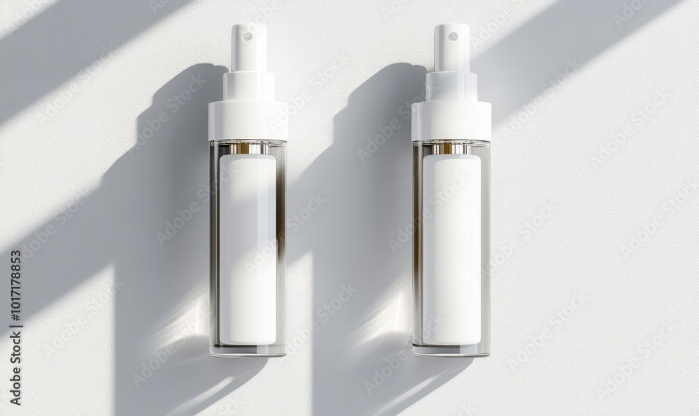 Double Cosmetic Spray Bottle Mockup Double Cosmetic Spray Bottle Mockup