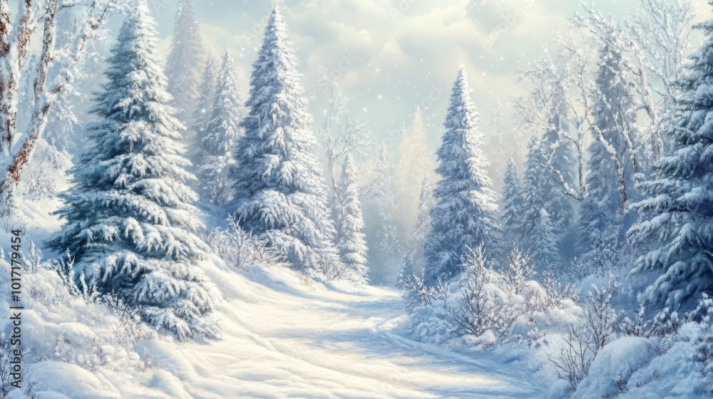 Snowy spruce trees Snowy spruce trees