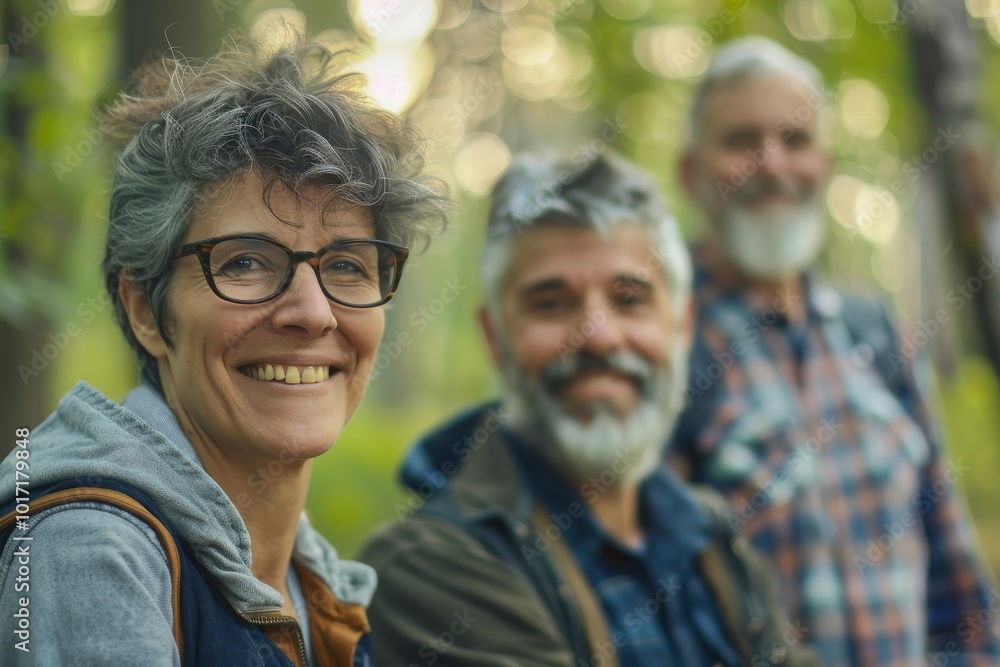 Senior Couple Hiking in the Forest Togetherness Happiness Concept. Senior Couple Hiking in the Forest Togetherness Happiness Concept.