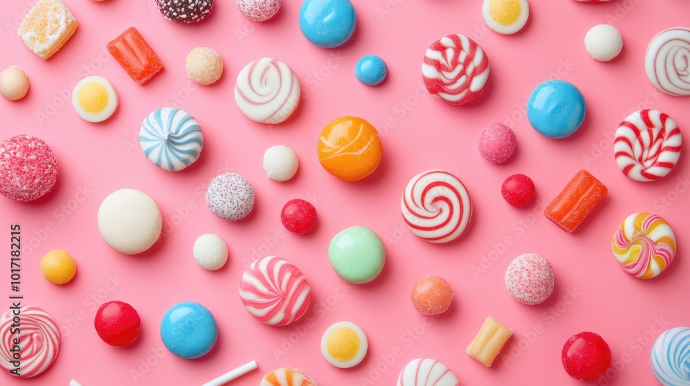 Colorful Candy Abstract Pattern Flat Lay Colorful Candy Abstract Pattern Flat Lay
