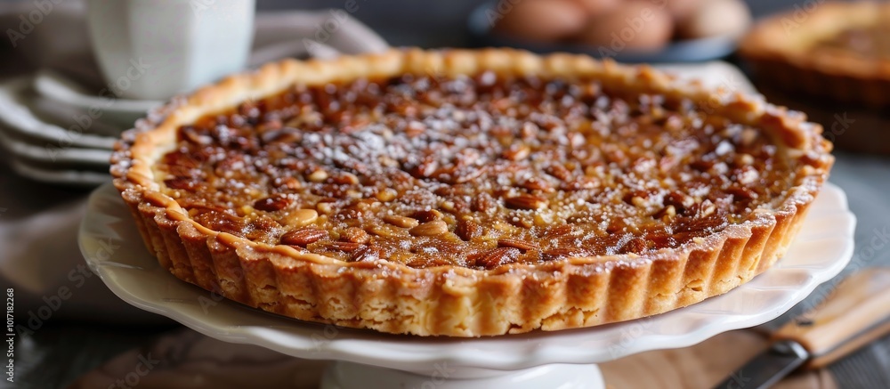 Almond Tart with Buttery Base and Crunchy Topping Almond Tart with Buttery Base and Crunchy Topping