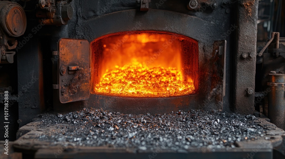 Burning Embers in a Train's Furnace Burning Embers in a Train's Furnace