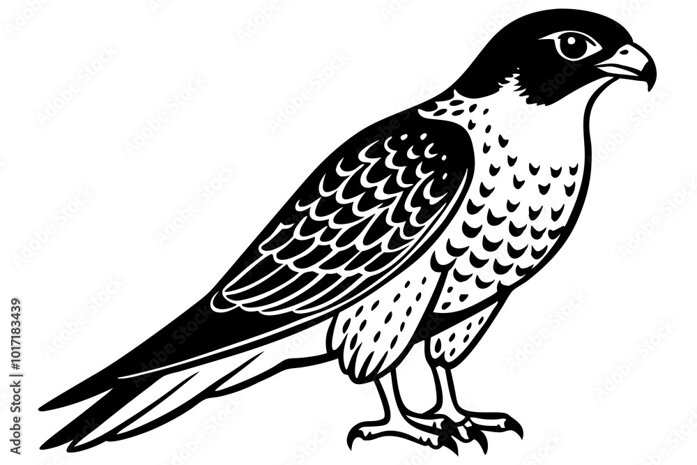 Fototapeta premium Peregrine Falcon silhouette vector illustration