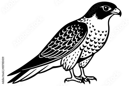 Peregrine Falcon silhouette vector illustration