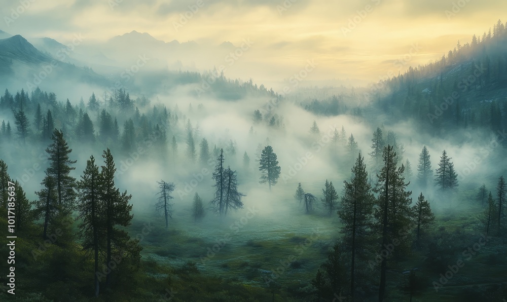 Morning fog flows Morning fog flows