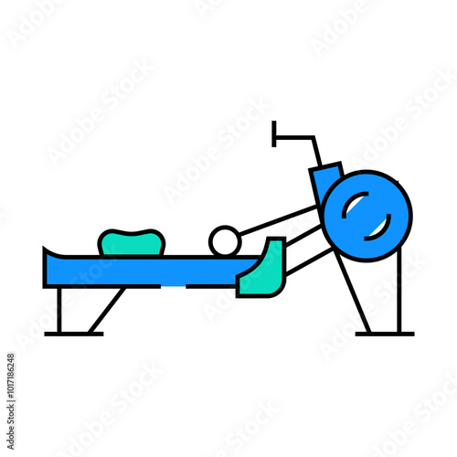 rowing machine fitness sport line icon vector. rowing machine fitness sport sign. isolated symbol illustration