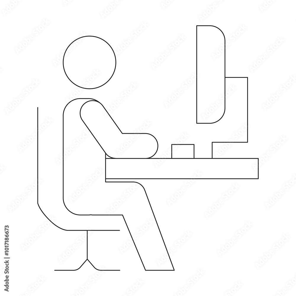 Simple Related Vector Line Icon. Contains such Icon as Business Meeting, Workplace, Office Building, Reception Desk and more. Editable Stroke.Vector illustration flat style Eps 10. 