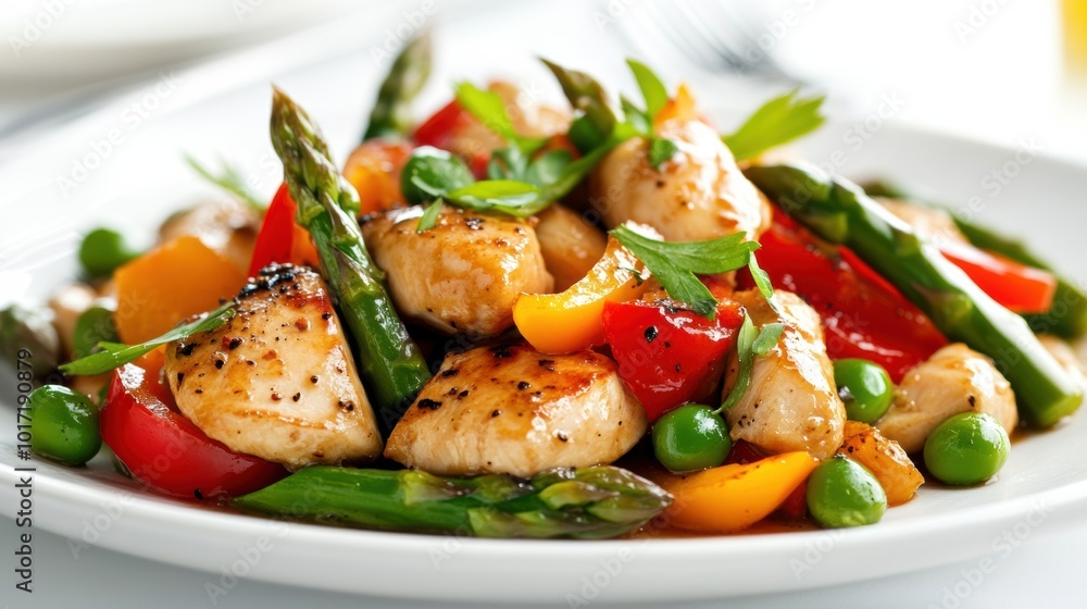 Fresh Grilled Chicken with Colorful Vegetables Fresh Grilled Chicken with Colorful Vegetables
