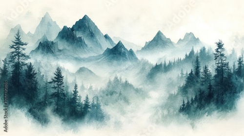 Misty Mountain Landscape