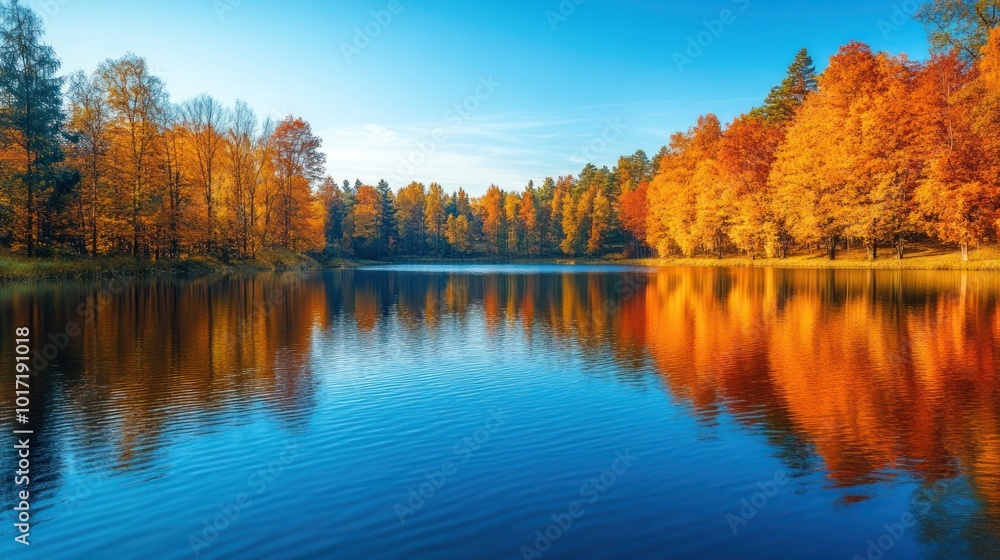 Autumn Reflection in a Still Lake Autumn Reflection in a Still Lake