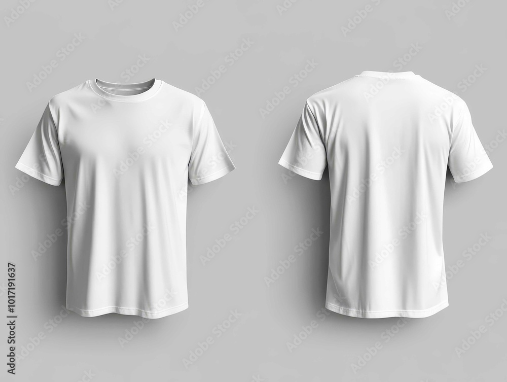 Blank Short sleeve t shirt mockup, grey T-shirts front and back view, used as design template isolated on white background. Blank Short sleeve t shirt mockup, grey T-shirts front and back view, used as design template isolated on white background.