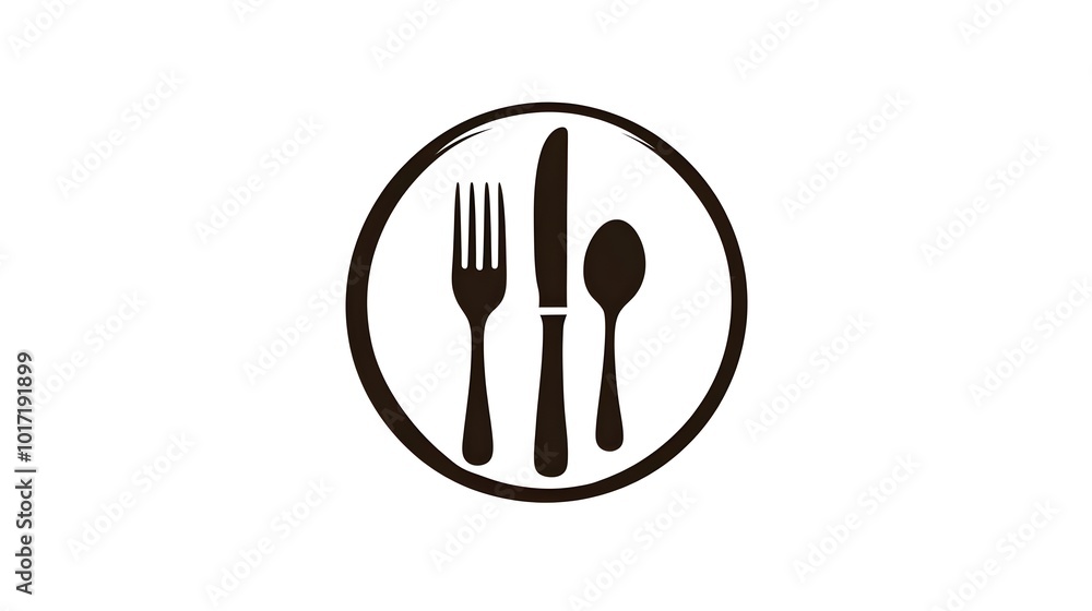 Catering linear logo with plate, knife,spoon and fork. Fork knife and spoon icon logo. Restaurant cafe kitchen diner place menu symbol. Vector illustration image. Restaurant Sign Board. Catering linear logo with plate, knife,spoon and fork. Fork knife and spoon icon logo. Restaurant cafe kitchen diner place menu symbol. Vector illustration image. Restaurant Sign Board.